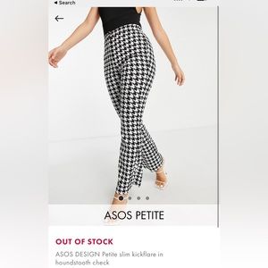 Petite slim kickflare in houndstooth check.